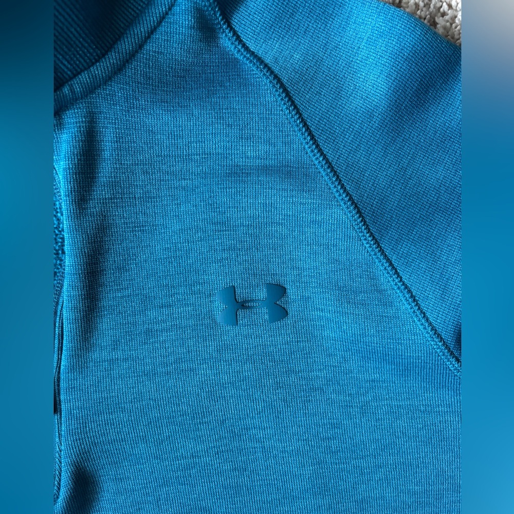 Under Armour Cold Gear BLUE Mens 1/4 Zip Sweatshirt Pullover Size Large - Picture 4 of 6